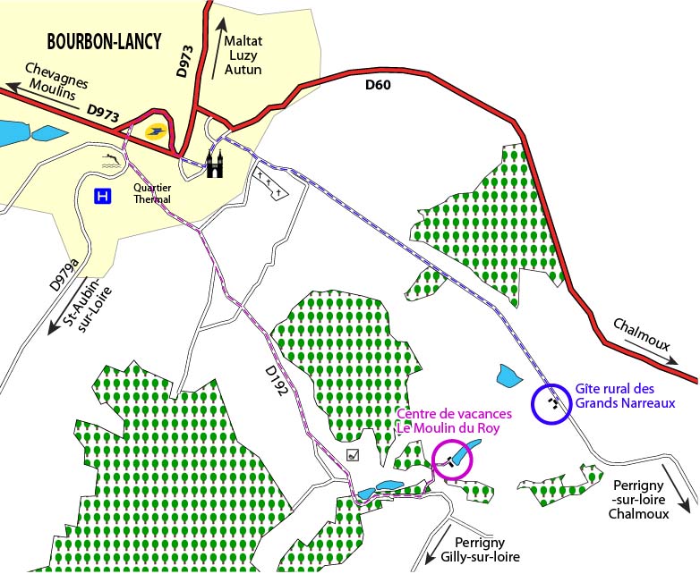 Plan d'accès au Moulin du Roy